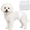 PawHut Pannolini per Cani Maschi Assorbenti 48 Pezzi 62x20 cm Bianco | Fascia Elastica Regolabile, Usa e Getta, Incontinenza, Urinazione Eccitabile