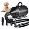 Trigrand Soffiatore per Cani 3000W Blower Molto Silenzioso velocità Regolabile, Ventilatore per la Cura del Cane con 4 Diversi ugelli e Tubo Elastico