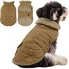 Queenmore Cappotto Impermeabile Caldo Per Cani Taglia Grande | Giubbotto Invernale In Pile - Vestiti Per Bassotto, Bulldog Francese, Australian Shepherd, Border Collie - Marrone, L