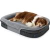 Bedsure cuccia ortopedica per cane di grande taglia, 97x71x18cm, grigia | 360° divano-letto di sostegno ovale a bordo rialzato per cani anziani, copertura impermeabile lavabile, in pile ultra morbido