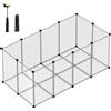 SONGMICS Recinto per Animali con Fondo, Recinzione per Animali di Piccola Taglia, Gabbia in Plastica da Interno per Criceti Conigli Ricci Porcellini d'India, 145 x 72 x 57 cm, Bianco LPC007W01