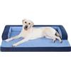 KSIIA Cuccia Cane Grande Ortopedico Sfoderabile e Lavabile 104x68x17cm | Cuscino per Cani xl per Uso Interno, con Bordi Impermeabili, Base Antiscivolo e Bordatura a Forma di U，Blu