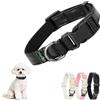 Playexen Collare per Cani Gatti Collari Regolabile 25-40 cm in Morbido PU Material con Cotone per Gatto&Cane Taglia Piccola Media Grande Accessori Collare per Cuccioli Animali di Piccola Large 2,0cm Nero