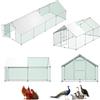 LZQ - Pollaio per esterni 3 x 8 x 2 m, recinto per pollame, telaio in acciaio zincato con tetto e porta con serratura, gabbia per pollame con copertura in PE, recinto per polli, pollaio, gabbia per