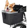 DAISTERN Cestino Posteriore Bicicletta Piegevole per Cani fino a 10KG | Telaio in Metallo, Piastra in PE, Montaggio Rapido per Ø 9-12mm, Finestra a Rete, Cuscinetto Morbido, Bande Riflettenti