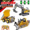 ESCAVATORE CAMION CON CASSONE RIBALTABILE 4X4 BULLDOZZER TELECOMANDATI IN LEGA