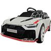 Pilots Kids Macchina Elettrica Bambini Audi RS6 Avant GT 12V Bianco Telecomando