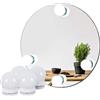 Mediawave Store - Luci per Specchio 4 Lampadine Led 3 Colori Intensità Regolabile USB, Luci per Make-up, Lampadine Adesive, Fari con Adesivo, 4 Luci per Specchiera, Bellezza, Trucco