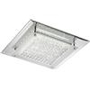 ONLI Plafoniera LED Integrato 18W 4000K Moderna con Base a Specchio, Vetro e Cristalli, Cromato,, vetro;specchio;metallo;cristallo