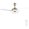 Cecotec - Ventilatore da Soffitto con luce EnergySilence Aero 4265 GoldWhite, 65 W, Diametro 106 cm con luce LED 18W, Telecomando, Temporizzatore programmabile, 3 Velocità, 3 Pale