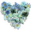 FOSDICK 43 Pezzi Fiori Finti per Decorazioni, Blu Fiori Artificiali, Mista Piccola Fiori di Stoffa, Testa di Fiore Artificiale, Fiore Artificiale per DIY Matrimoni Torte Festa Casa Decorazione