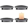 LiangDian Placca di candeliere, 4 pezzi, piatto di candela dorato, piatto di candela vintage in ferro, per decorazione di matrimonio, cena a lume di candela, pregate coni di incenso