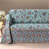 Caleffi Telo Arredo Copridivano Matrimoniale 270x270 cm Grandecor Milos in 100% Cotone - Copritutto Multiuso per Divano Letto Tavolo Pic Nic (Blu)