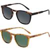 ZENOTTIC 2 Paia Occhiali da Sole Polarizzati per Uomo Donna Retro Vintage Rotondi Quadrati Protezione UV400 Unisex
