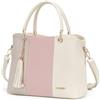 Pomelo Best Borsa a Mano da Donna, Borsa a Righe Multicolore PU pelle con Frange Borsa a Tracolla Grande Capacità perfetta per lavoro, quotidiano, vita, Natale e festa ect