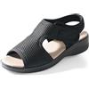 STRAPPO SOFT Sandali Donna Comfort Ortopedici con Strappo Regolabile Ideale per Anziani Tomaia Mesh Traspirante Zeppa 4,5 cm Suola Ammortizzata Antiscivolo Ideali Piedi Sensibili Estate
