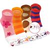 ZFSOCK Tabi Giapponesi Calzini con Alluce Separato, Cotone Calze Flip Flop Infradito Geta, Calze con 2 Dita Calzini alla caviglia con motivo Sakura taglia 35-41, 4 paia