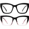 SKYWAY Occhiali da Lettura Donna, Eleganti Occhiali da Lettura Quadrati a Forma di Occhio di Gatto con Cerniera a Molla, Antiriflesso UV&Affaticamento della Vista