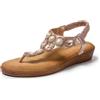 JOMIX Sandali Donna Estive Infradito con Gioielli e Strass Zeppa Bassa Chiusura Elastica