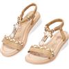 JOMIX Sandali Donna Estive Bohemien Comodi da Scarpa Casual Eleganti Open Toe Antiscivolo Ciabatte Mules Zeppa Plateau con Strass Traspiranti 36-41 EU