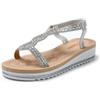 JOMIX Sandali Donna Estivi Zeppa con Strass e Chiusura Elastica Regolabile