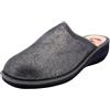 JOMIX Ciabatte Donna Invernali Comode Pantofole Zeppa Bassa Morbide Calde da Casa con Effetto Brillante Elegante Nero Made in Italy