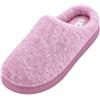 JOMIX Ciabatte Donna Invernali Pantofole Morbide Calde in Tessuto Feltro Peluche con Suola Antiscivolo Zeppa Bassa Comode da Casa
