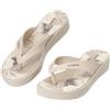 JOMIX Infradito Donna Zeppa Ciabatte Estivi Comodo con Motivo Foglie Tropicali Sandali Antiscivolo in EVA per Mare e Piscina