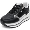 JOMIX Scarpe Donna Sneakers Lacci Zeppa con Zip Laterale Eleganti Antiscivolo Comode da Camminata WSC260025