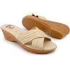 JOMIX Ciabatte Donna Estive Zeppa Comfort Memory Made in Italy Sandali Comodi con Fasce Incrociate Metallizzate Plantare Morbido Anatomico Suola Antiscivolo Leggera per Casa Città e Tempo Libero