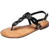 JOMIX Sandali Donna Estivi Infradito Eleganti Bassi Fascia Intrecciata con Cinturino Regolabile Scarpe Aperte per Cerimonia Vacanze Giorno e Sera
