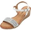JOMIX Sandali Donna Estive Tacco Zeppa Eleganti Comodi Decorato con Strass