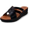 JOMIX Ciabatte Donna Estive Anatomiche Pantofole Zeppa Fascia Incrociata Comode da Casa Made in Italy