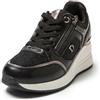 JOMIX Scarpe da Ginnastica Donna con Zeppa Sneakers Eleganti Glitterati con Cerniera Laterale e Suola Spessa Comode per Camminata Quotidiana