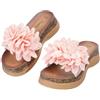 JOMIX Sandali Donna Estivi Eleganti con Fiori in Tessuto Comode Scarpe Aperte e Ciabatte con Zeppa Effetto Legno Suola Antiscivolo per Spiaggia e Giardino