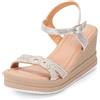 JOMIX Sandali Donna Estivi Zeppa Eleganti con Cinturino Regolabile Stile Moda per Cerimonia Estate Vacanza