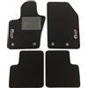 ASC Tappetini Auto Compatibili con Fiat 500X Cross-Lounge-Sport 2014-2024, Moquette, 2 Loghi Ricamati, Bordo Antiscivolo Nero, Bottoni e Battitacco