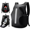WEPLAN Zaino Moto Impermeabile Zaino per Casco Uomo Zaino da Moto con Portacasco Borsa Porta Casco Moto Cinturino per Casco da Moto,Nero L