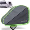 Tarpofix® Copritimone caravan con strisce riflettenti - Copri gancio roulotte universale per roulotte con doppia chiusura a scatto - Copri gancio traino per rimorchi con gancio