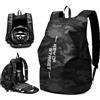WEPLAN Zaino per Casco Uomo Donna Zaino Moto Zaino da Moto con Portacasco Zaino da Moto Impermeabile Cinturino per Casco da Moto Borsa Porta Casco Moto,Nero