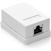 deleyCON 1x Presa di Rete CAT6a - 1x RJ45 Femmina, FTP Schermata - Montaggio a Parete Esterno - 10 Gbit - Presa Ethernet LAN RAL 9003 - Bianco