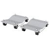 DURHAND Carrelli per Pneumatici Dolly Antiscivolo Metallo Auto Argento | Set di 2, Carrello di Manovra per Ruote, Carrello Sposta Auto, Ruote Girevoli e Bloccabili