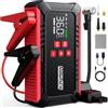 OGORI NEW Booster Avviamento Auto con Compressore,Avviatore Batteria Auto 9000A,12V Starter Batteria Auto (8.0L Diesel/10.0L Benzina),Booster Batteria Auto Portatile con Torcia a LED, Display LCD