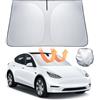LANTU Paravento Parabrezza per Tesla Model 3/Y Parasole Pieghevole con Borsa di Stoccaggio Blocca i Raggi UV Ombrello Model 3/Y 2018-2026 Highland Juniper Accessori