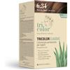Specchiasol Tricolor Tinta per Capelli 2 applicazioni | Colore Capelli Senza Ammoniaca Permanente con Estratti Vegetali | Copertura Eccellente Dei Bianchi | Tinta Marron Glacè 6.34