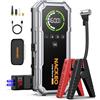NACKEO Avviatore Batteria Auto con Compressore 160 PSI, 8000A Avviatore Emergenza per Auto/Moto per (Tutti Gas 12L Diesel), 12V Booster Avviamento Auto 600 lumen LED/Ricarica USB-C, Ampio display LCD