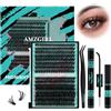 AMZGIRL LASH 60D 32 Ciglia Individuali, D Curl 10-16mm