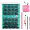 VEGCOO 320PCS Kit Ciglia Extension 3040D DIY Kit Extension Ciglia Ciglia Finte Ciuffetti Extension Ciglia Nero,per un Look Naturale e Professionale a Casa