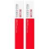 Maybelline 2x Maybelline New York SuperStay Matte Ink Tinta Labbra Rossetto Liquido Colore 325 Shot Caller