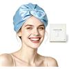 townssilk 100% seta di gelso, cappello da notte da donna, 16 momme, in seta, ideale per i capelli, protegge i capelli, cappello da notte in seta, doppio strato,iceblue